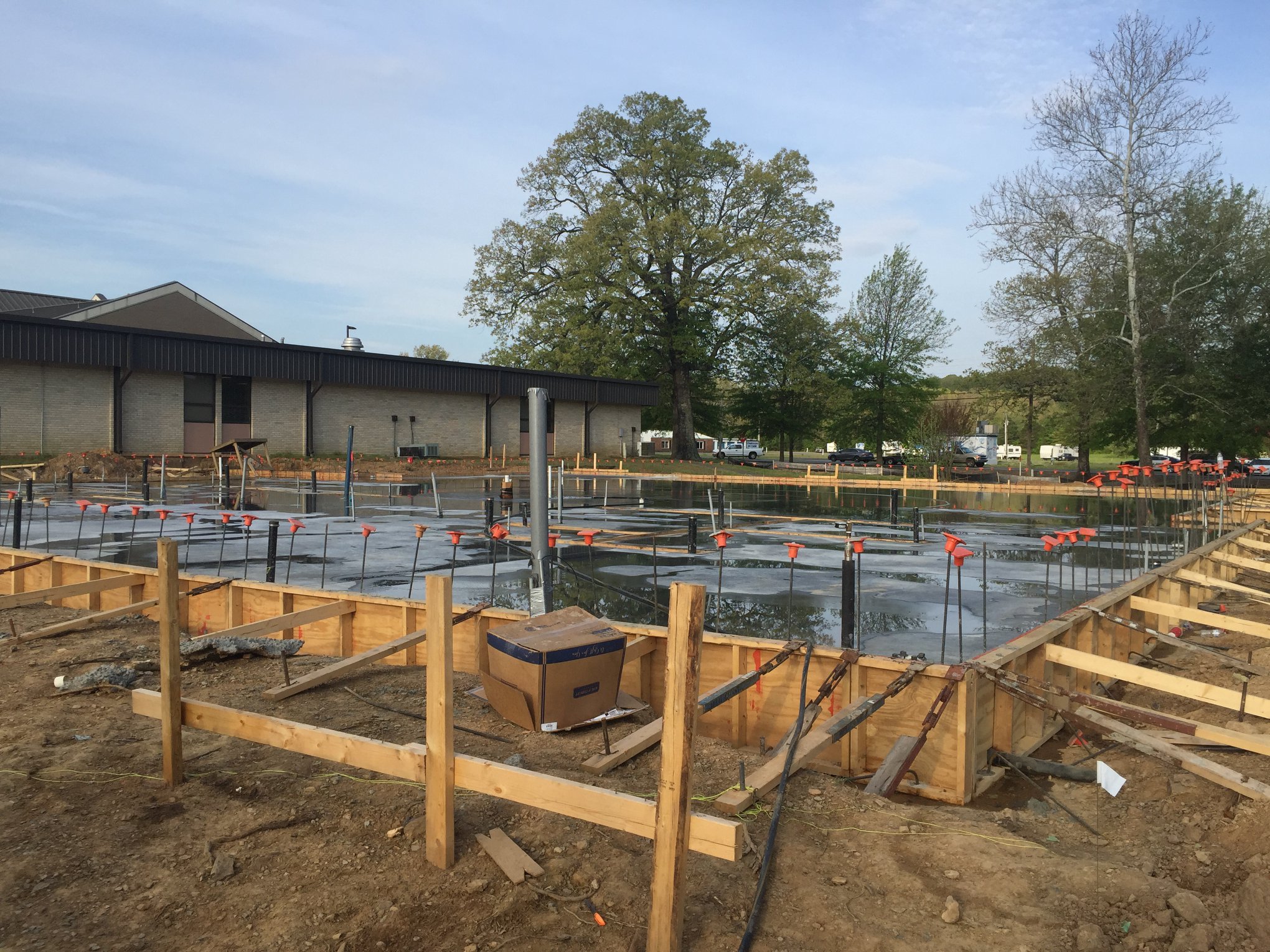 concrete foundation pouring