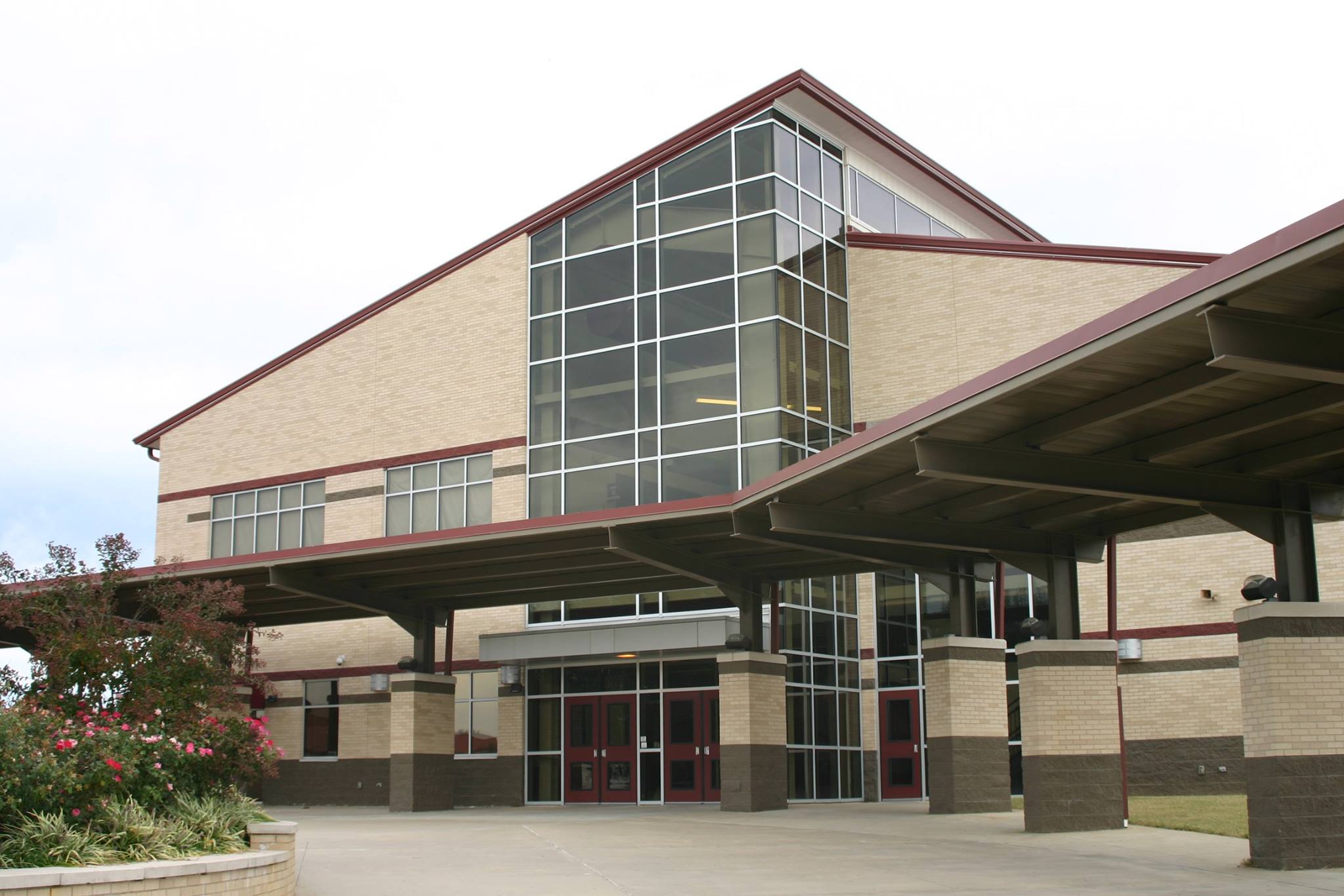 modern high school exterior